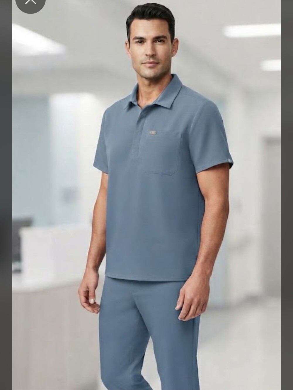 Figs Figs Mens Shirts Figs Lima Scrub Polo Top Teal Blue Color Size XXL